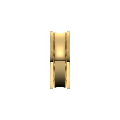 Milgrain Stepped-Edge Concave Band, 7 mm