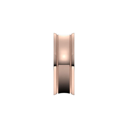 Milgrain Stepped-Edge Concave Band, 7 mm