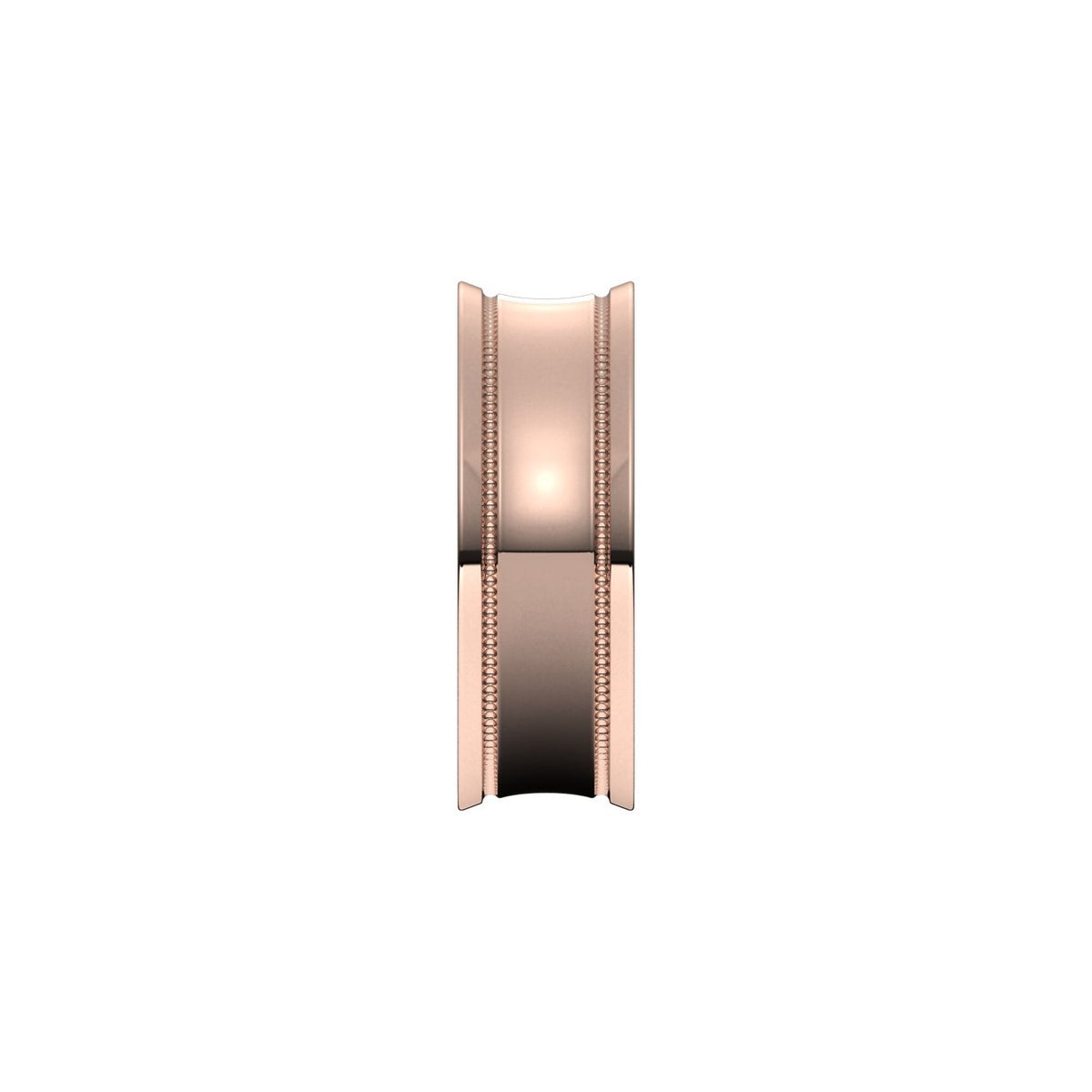 Milgrain Stepped-Edge Concave Band, 7 mm