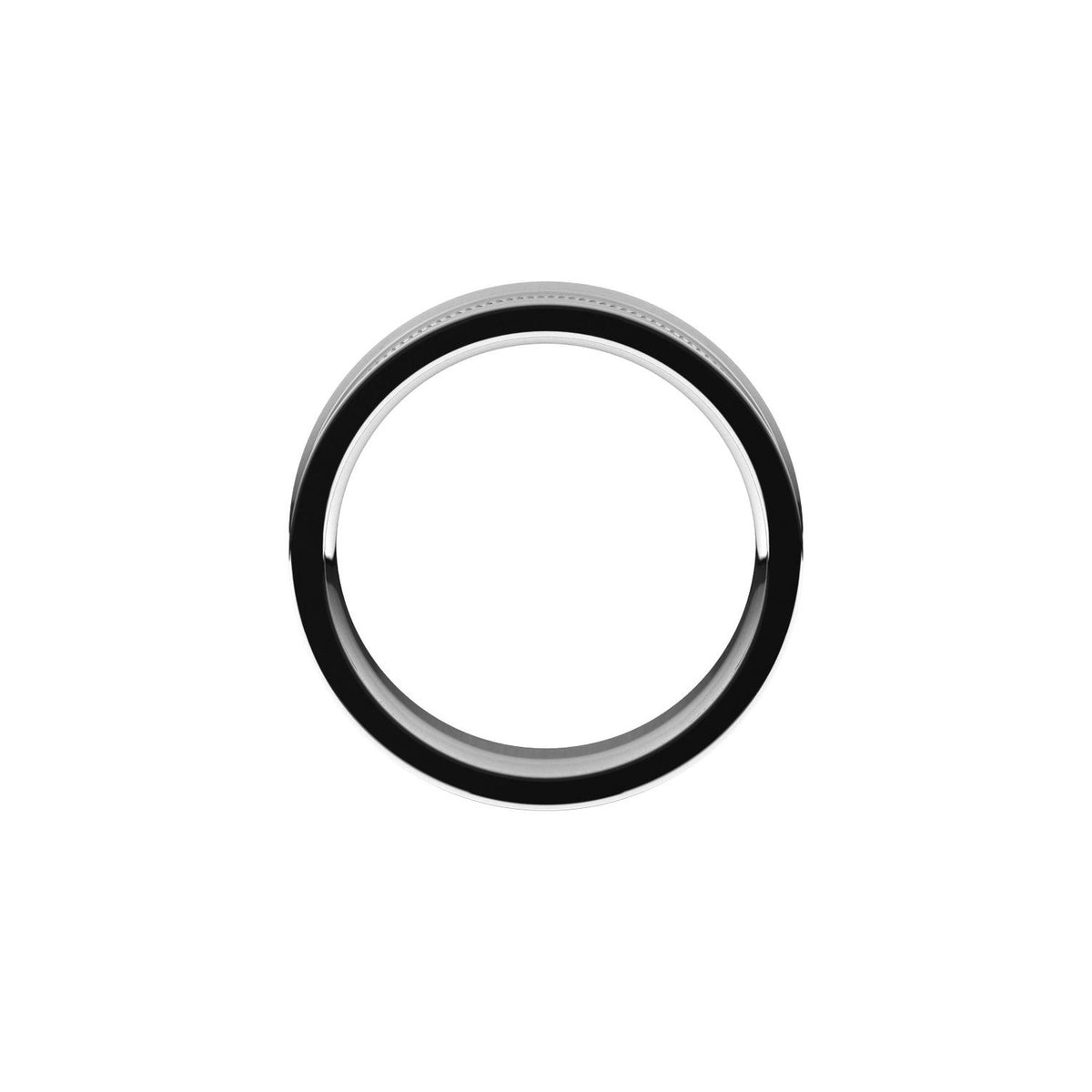 Continuum Sterling Silver Milgrain Stepped-Edge Concave Band