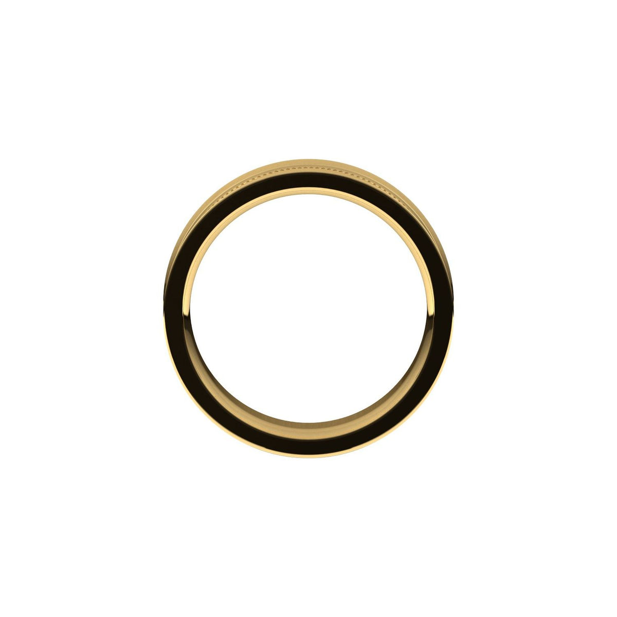 Milgrain Stepped-Edge Concave Band, 6 mm, Style 2