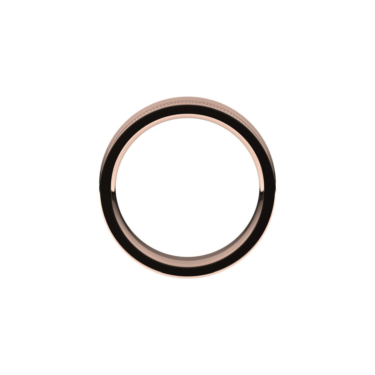 Milgrain Stepped-Edge Concave Band, 6 mm