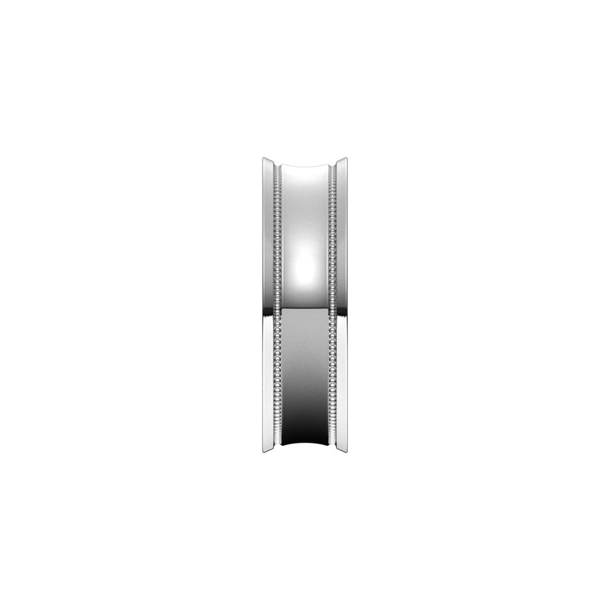 Milgrain Stepped-Edge Concave Band, 6 mm