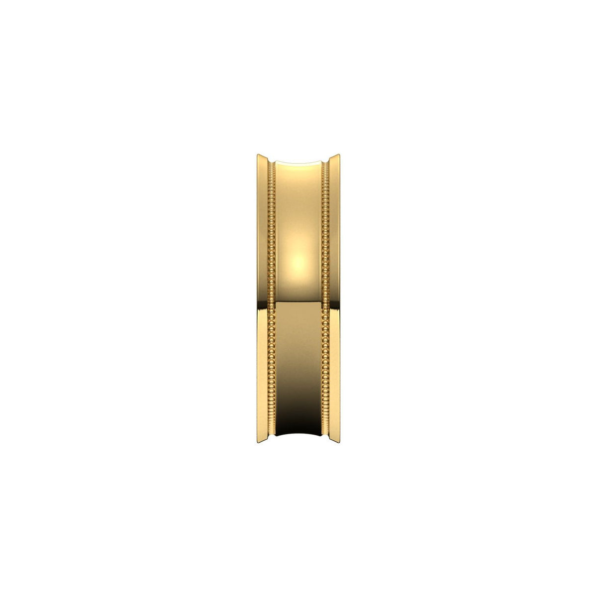 Milgrain Stepped-Edge Concave Band, 6 mm