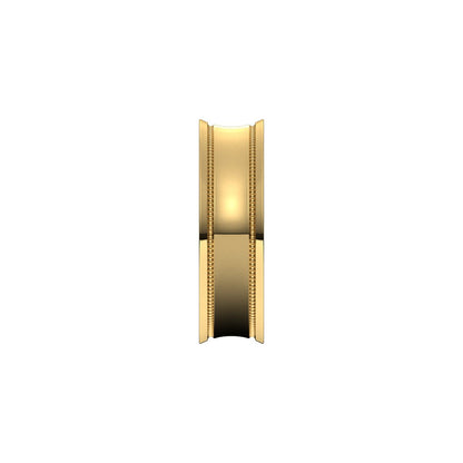 Milgrain Stepped-Edge Concave Band, 6 mm