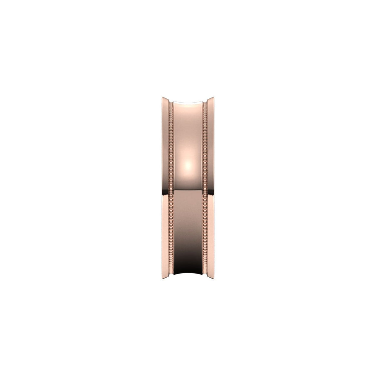 Milgrain Stepped-Edge Concave Band, 6 mm