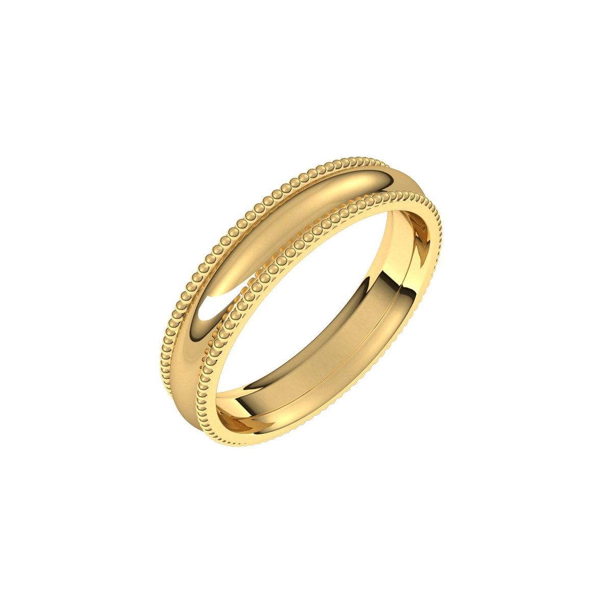 Beaded Comfort-Fit Half Round Band