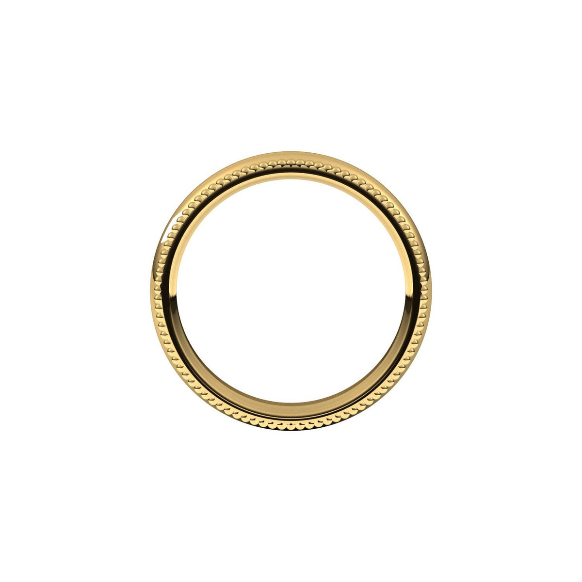 Beaded Comfort-Fit Half Round Band