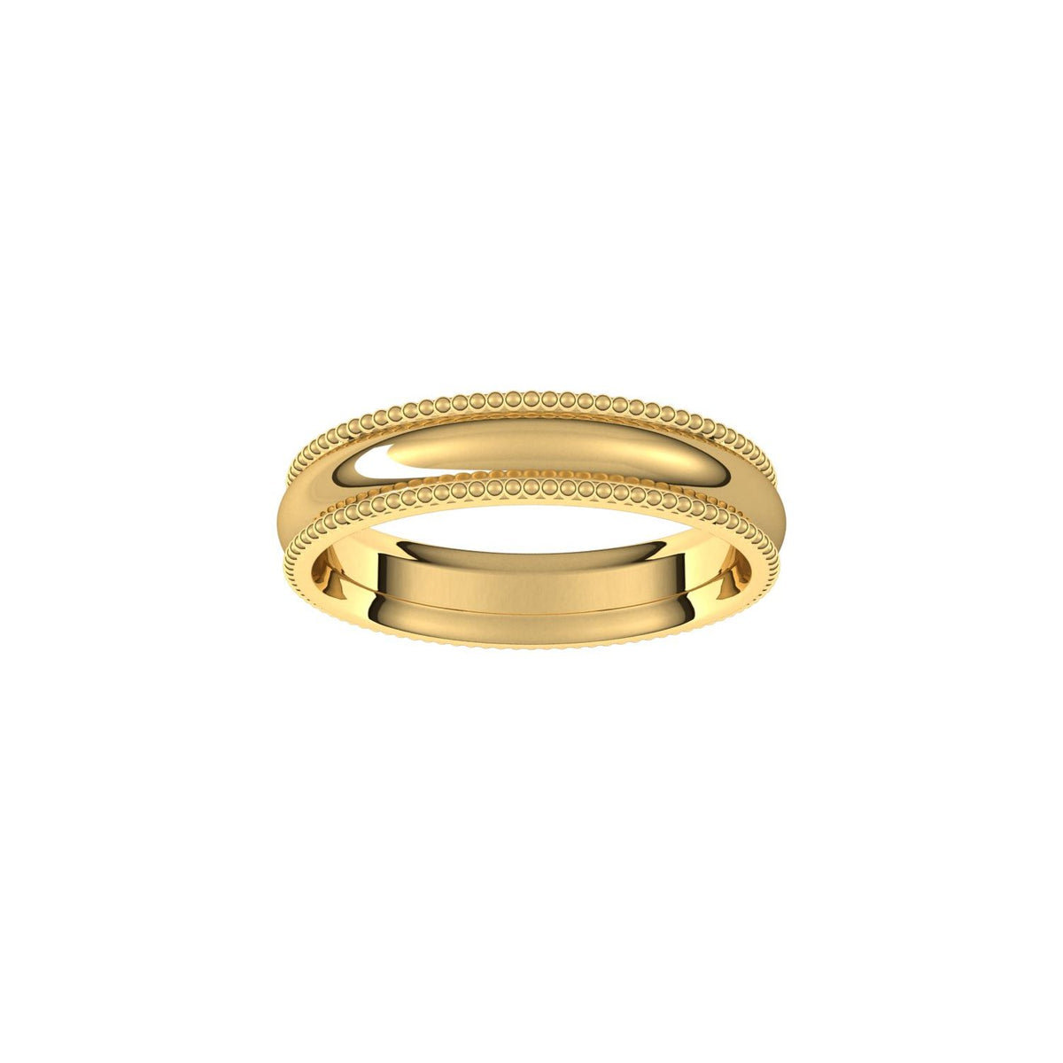 Beaded Comfort-Fit Half Round Band
