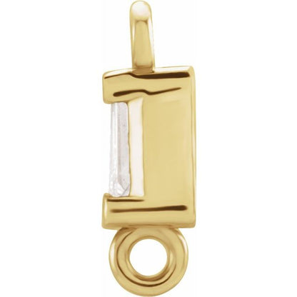 .02 CT Natural Diamond Link, 2.54 mm x 7.51