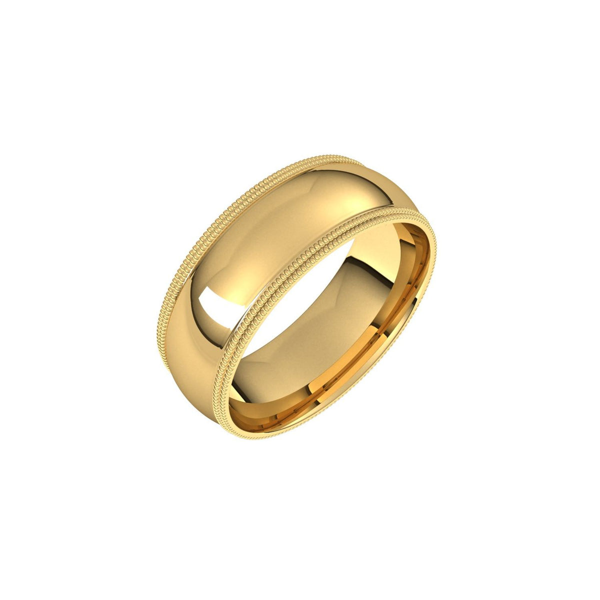 Double Milgrain Comfort-Fit Half Round Band