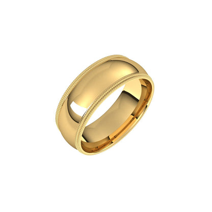 Double Milgrain Comfort-Fit Half Round Band