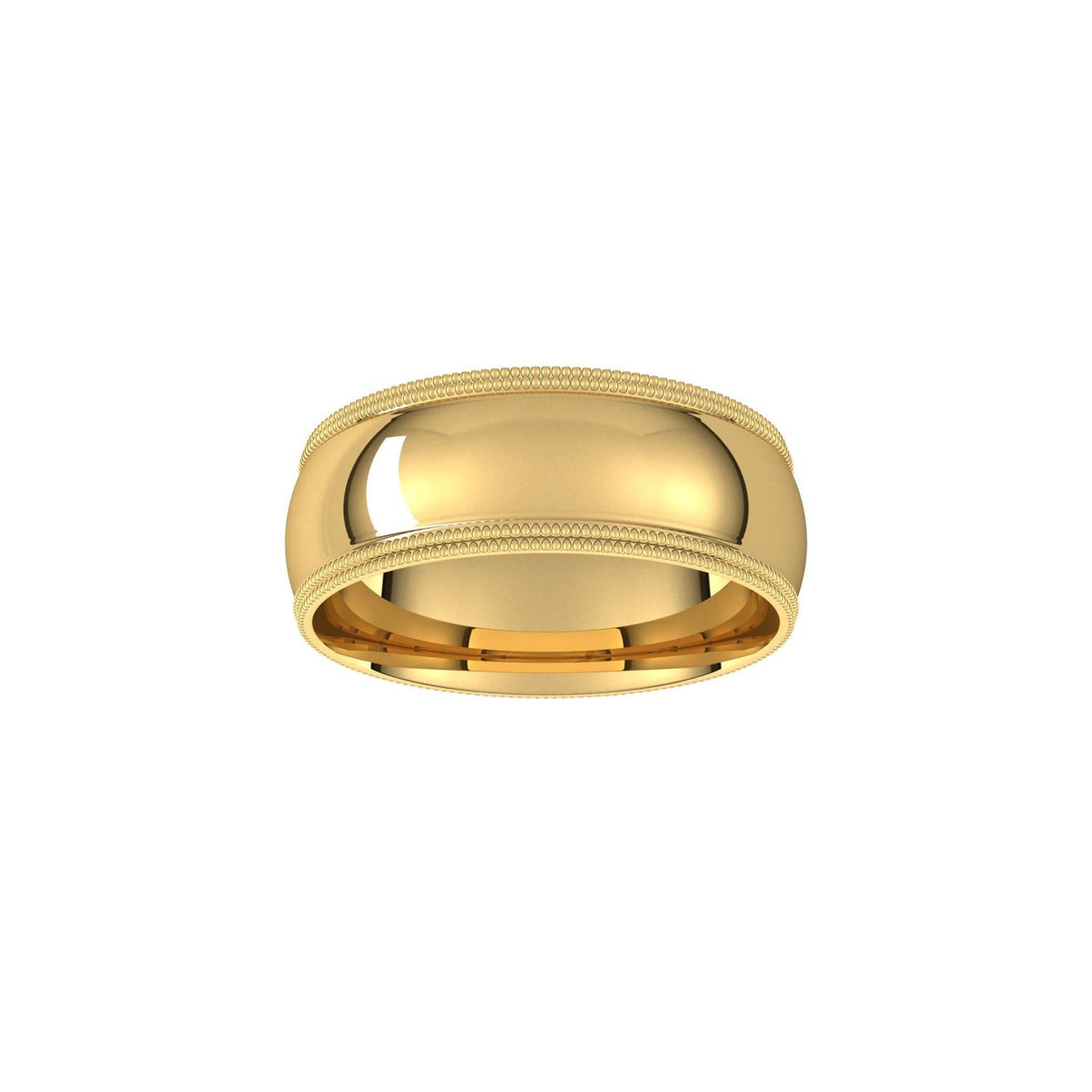 Double Milgrain Comfort-Fit Half Round Band