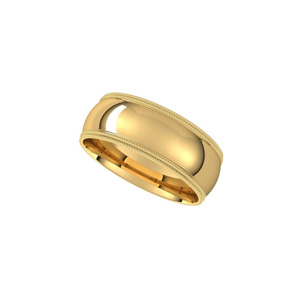 Double Milgrain Comfort-Fit Half Round Band