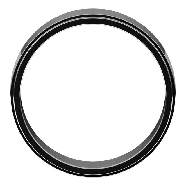 14K White Gold Stepped-Edge Flat Band
