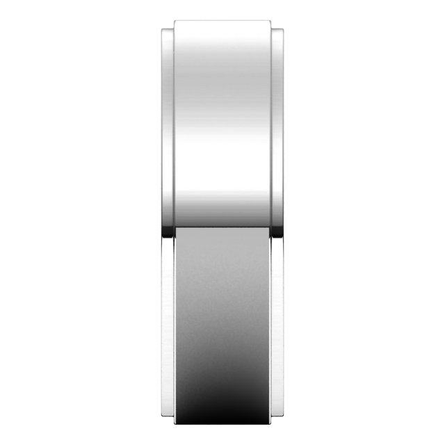 14K White Gold Stepped-Edge Flat Band