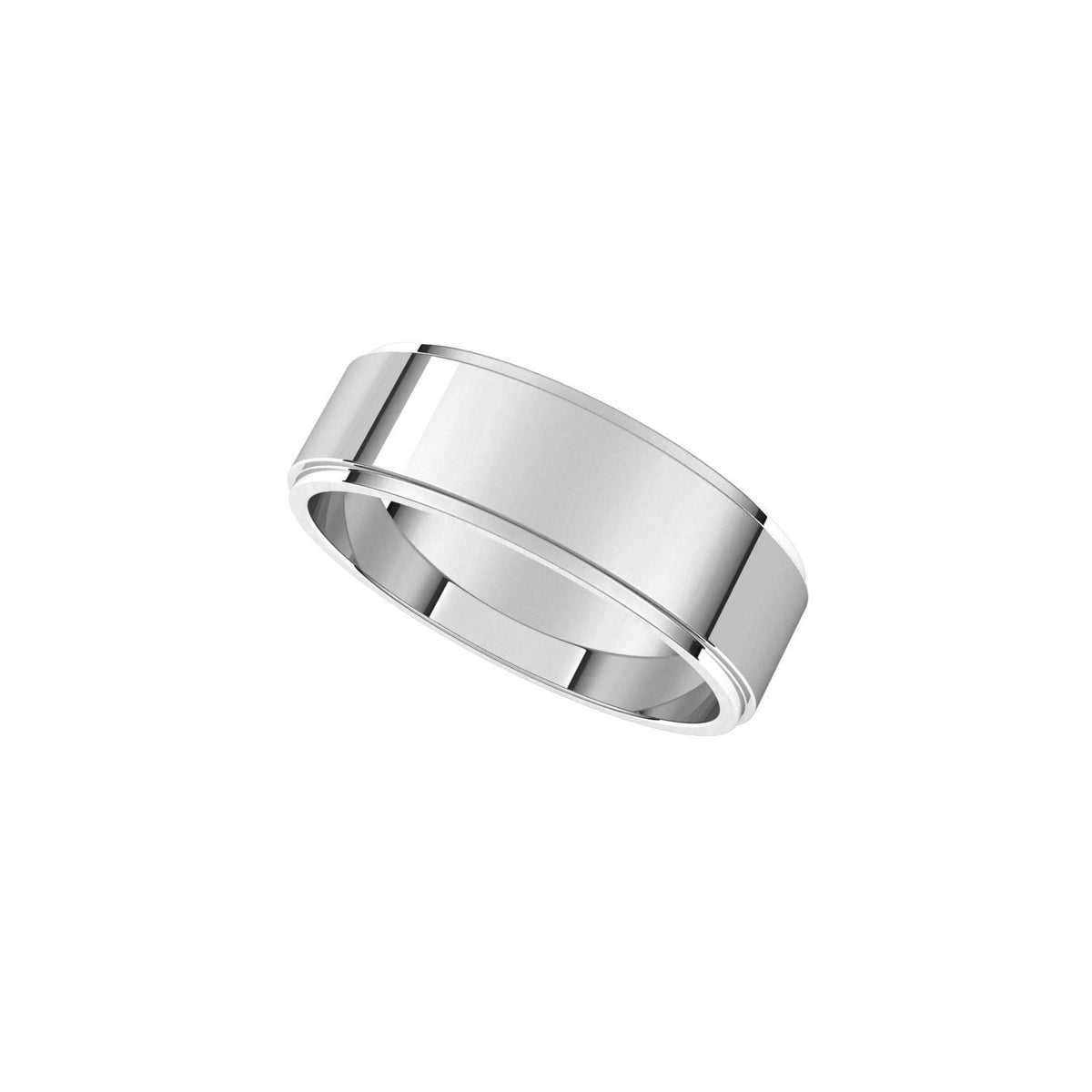 Continuum Sterling Silver Stepped-Edge Flat Band