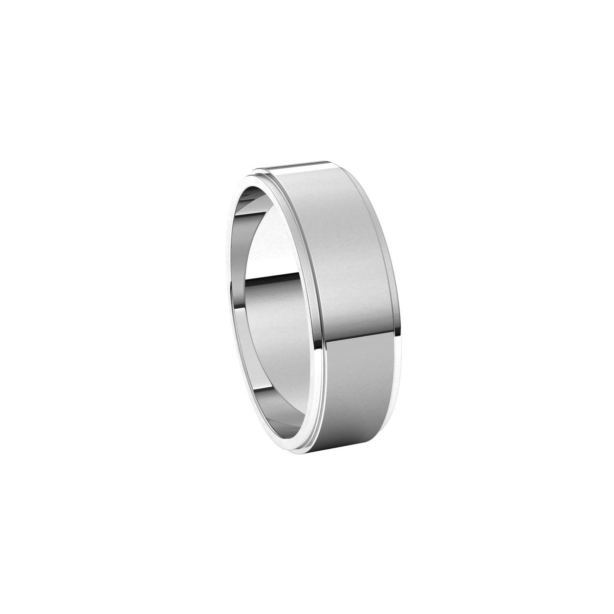 Continuum Sterling Silver Stepped-Edge Flat Band