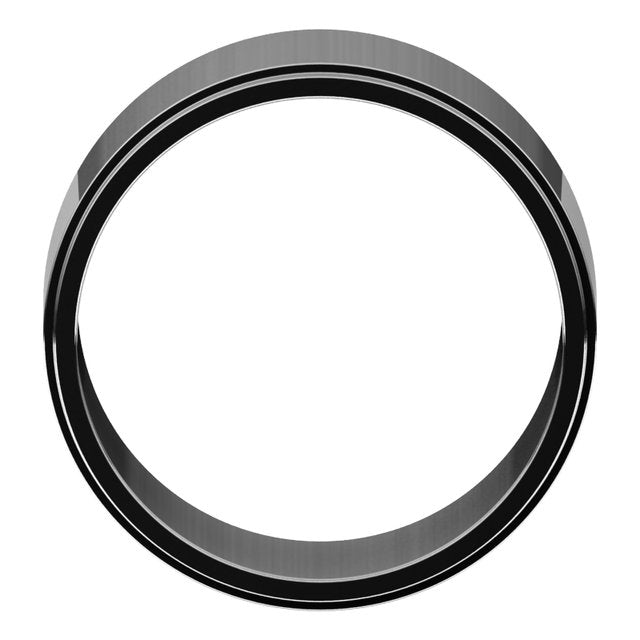 14K White Gold Stepped-Edge Flat Band