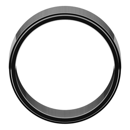 14K White Gold Stepped-Edge Flat Band