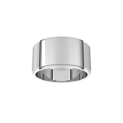 14K X1 White Gold Stepped-Edge Flat Band