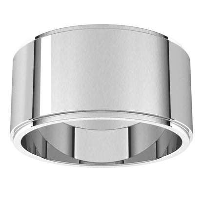 14K White Gold Stepped-Edge Flat Band