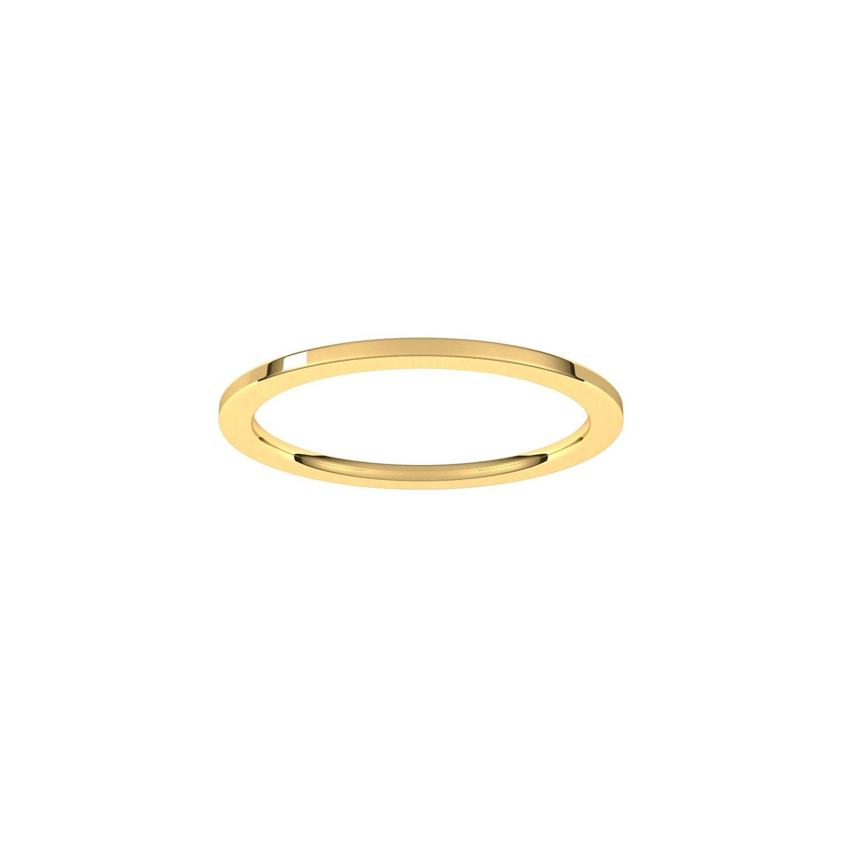14K Yellow Gold Comfort-Fit Flat Band, 1 mm
