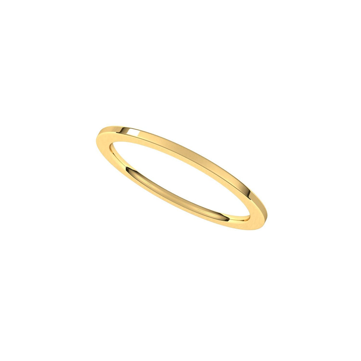 14K Yellow Gold Comfort-Fit Flat Band, 1 mm