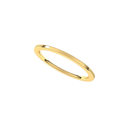 14K Yellow Gold Comfort-Fit Flat Band, 1 mm