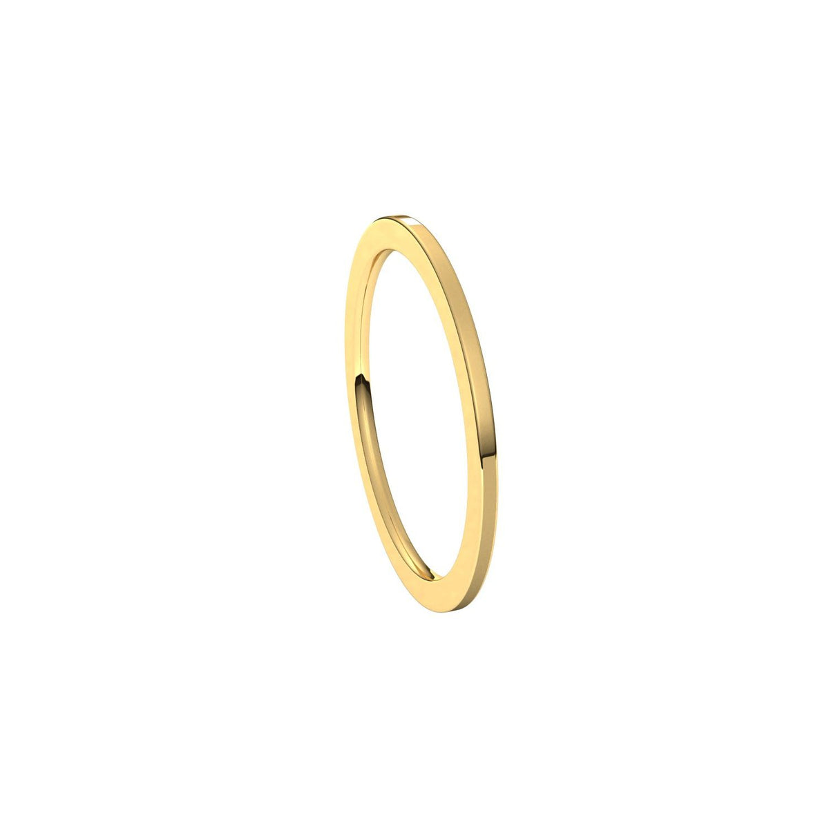 14K Yellow Gold Comfort-Fit Flat Band, 1 mm