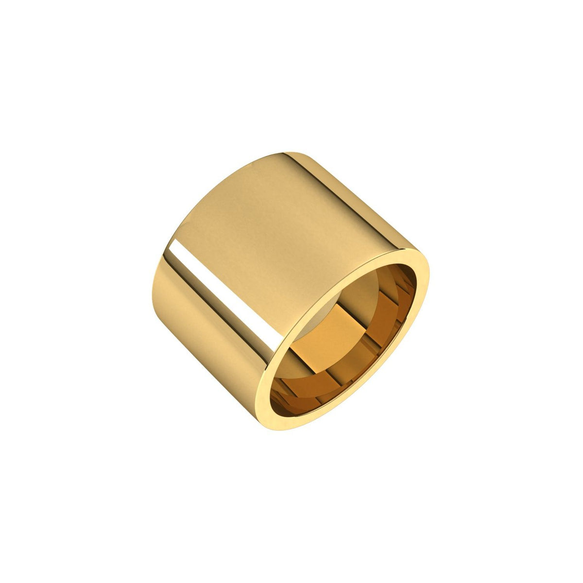 14K Yellow Gold Comfort-Fit Flat Band, 15 mm