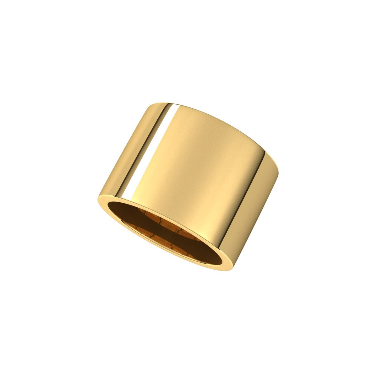 14K Yellow Gold Comfort-Fit Flat Band, 15 mm