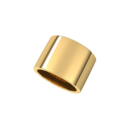 14K Yellow Gold Comfort-Fit Flat Band, 15 mm