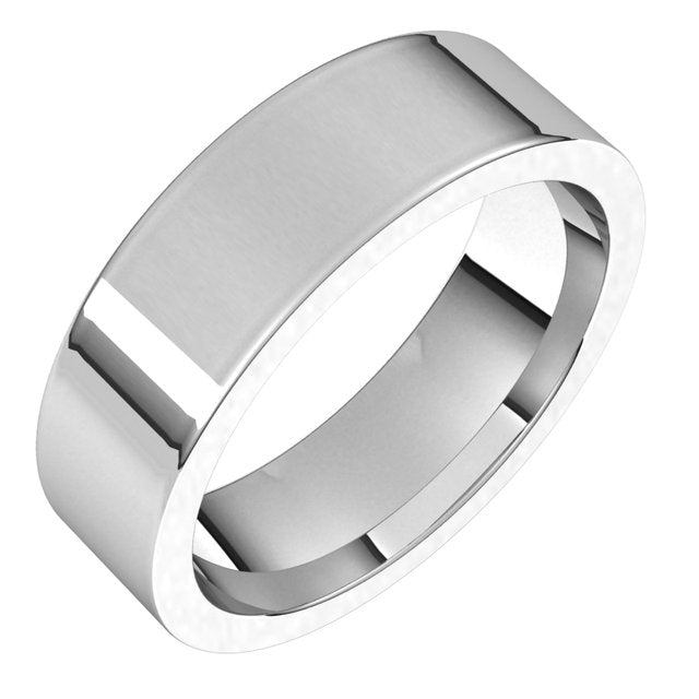 14K White Gold Comfort-Fit Flat Band