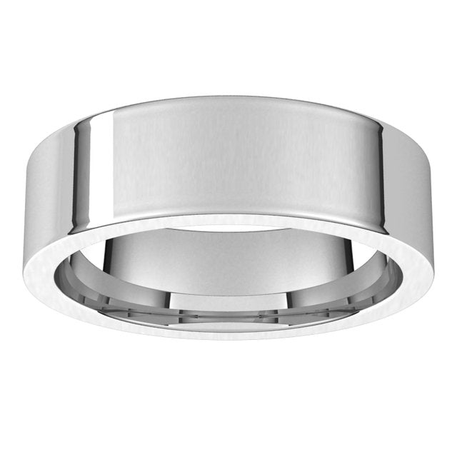 14K White Gold Comfort-Fit Flat Band