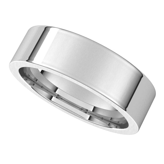 14K White Gold Comfort-Fit Flat Band