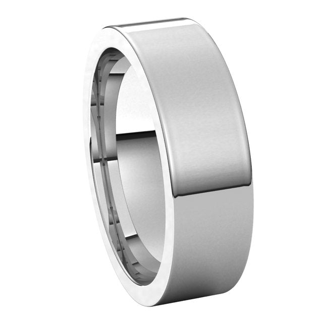 14K White Gold Comfort-Fit Flat Band