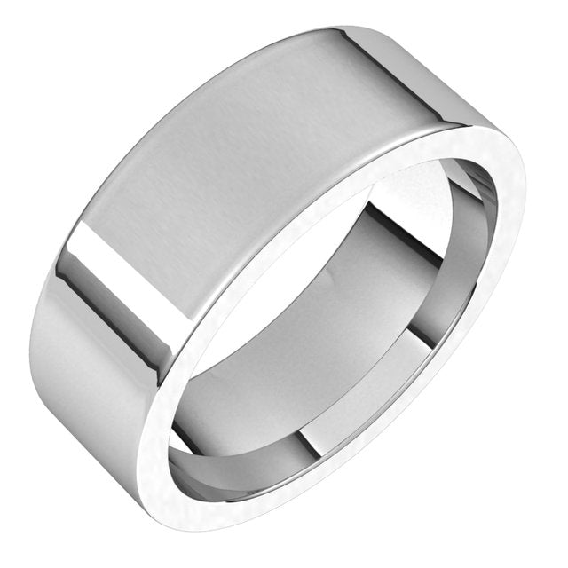 14K White Gold Comfort-Fit Flat Band