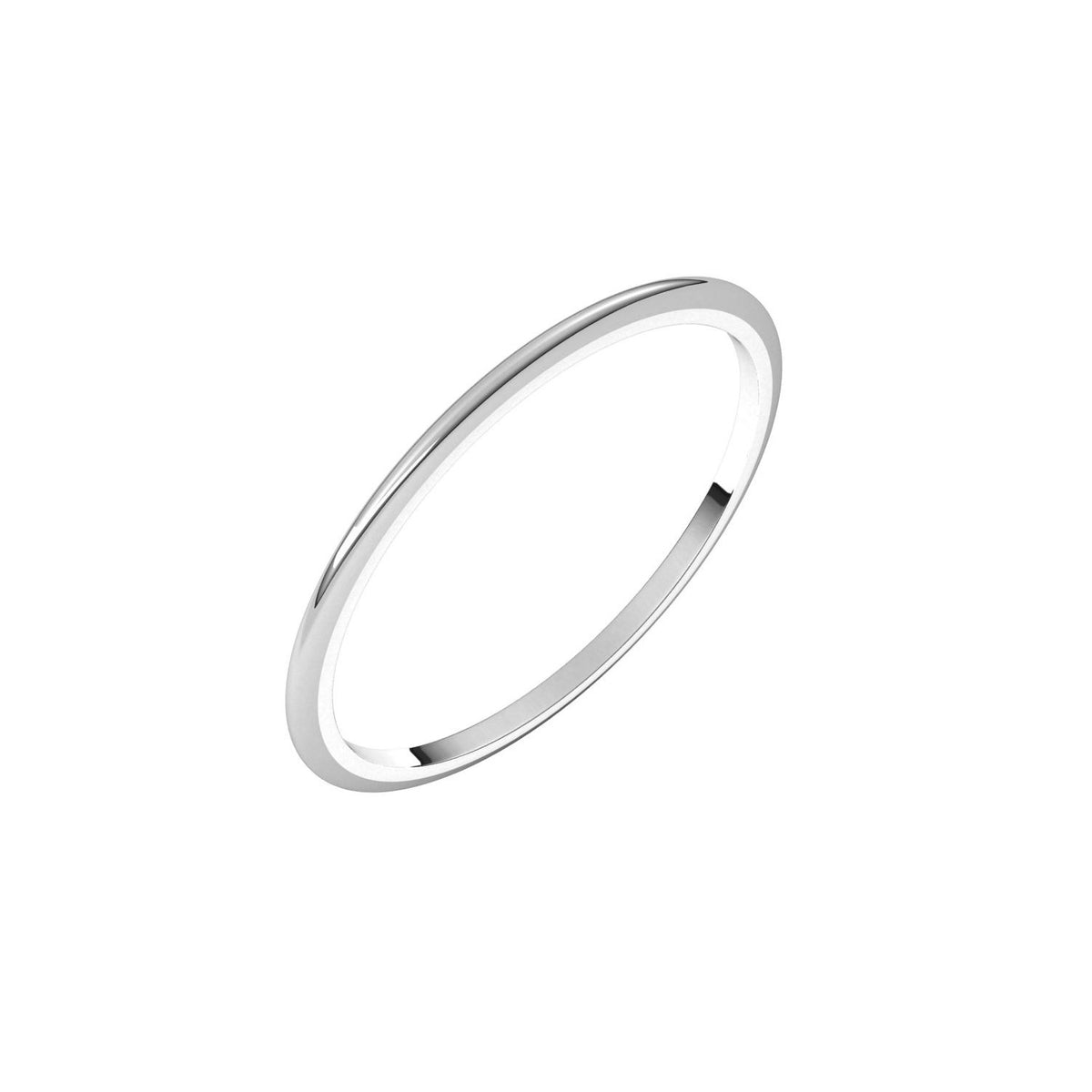 14K X1 White Gold Half Round Band