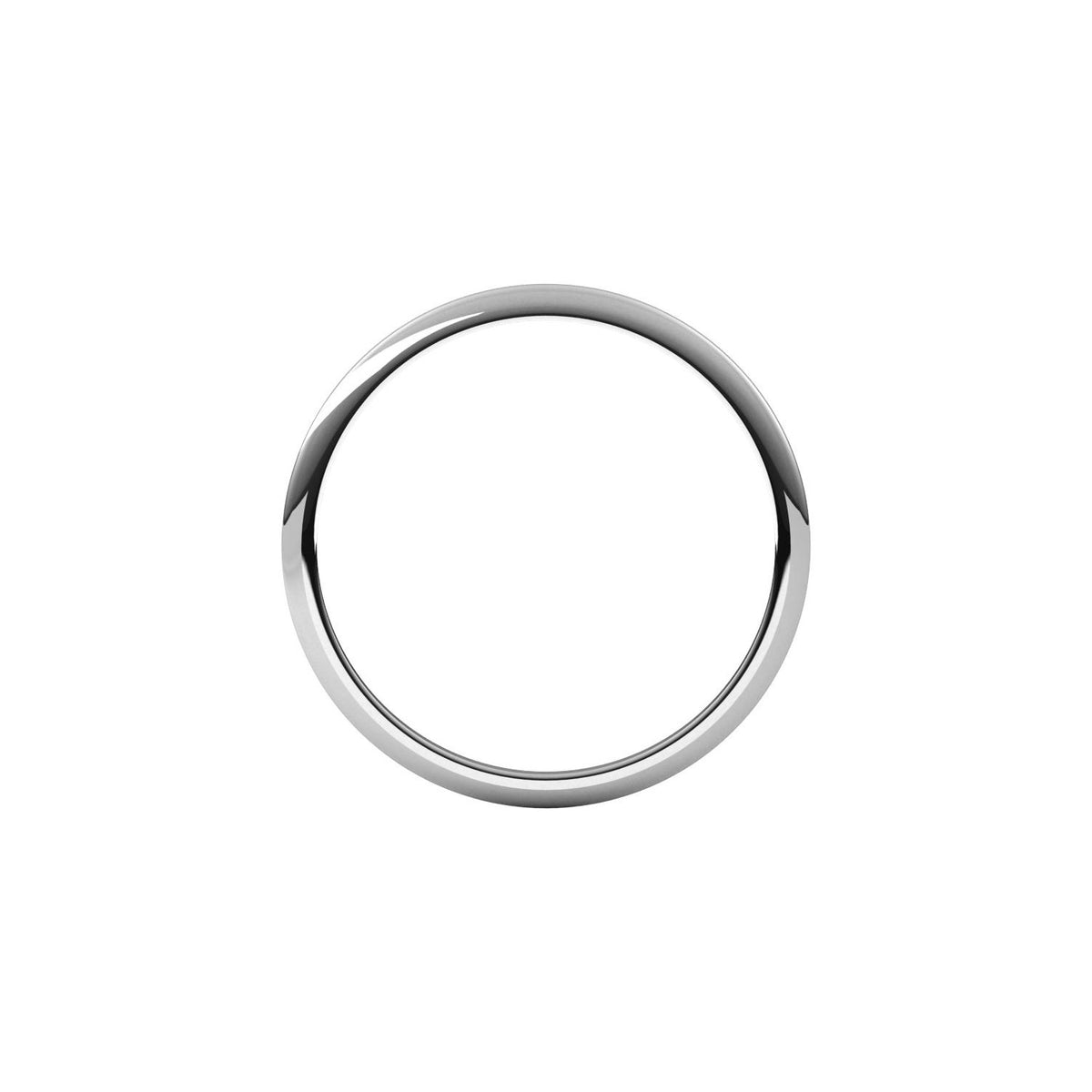 14K X1 White Gold Half Round Band
