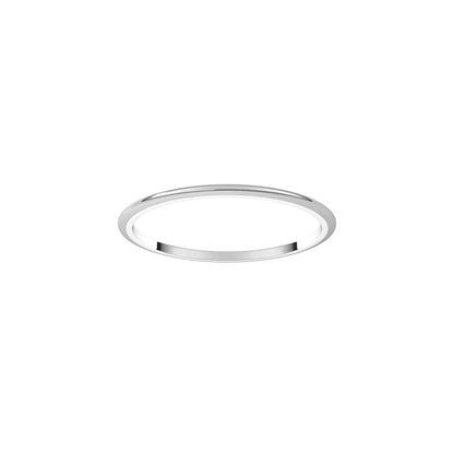 14K X1 White Gold Half Round Band