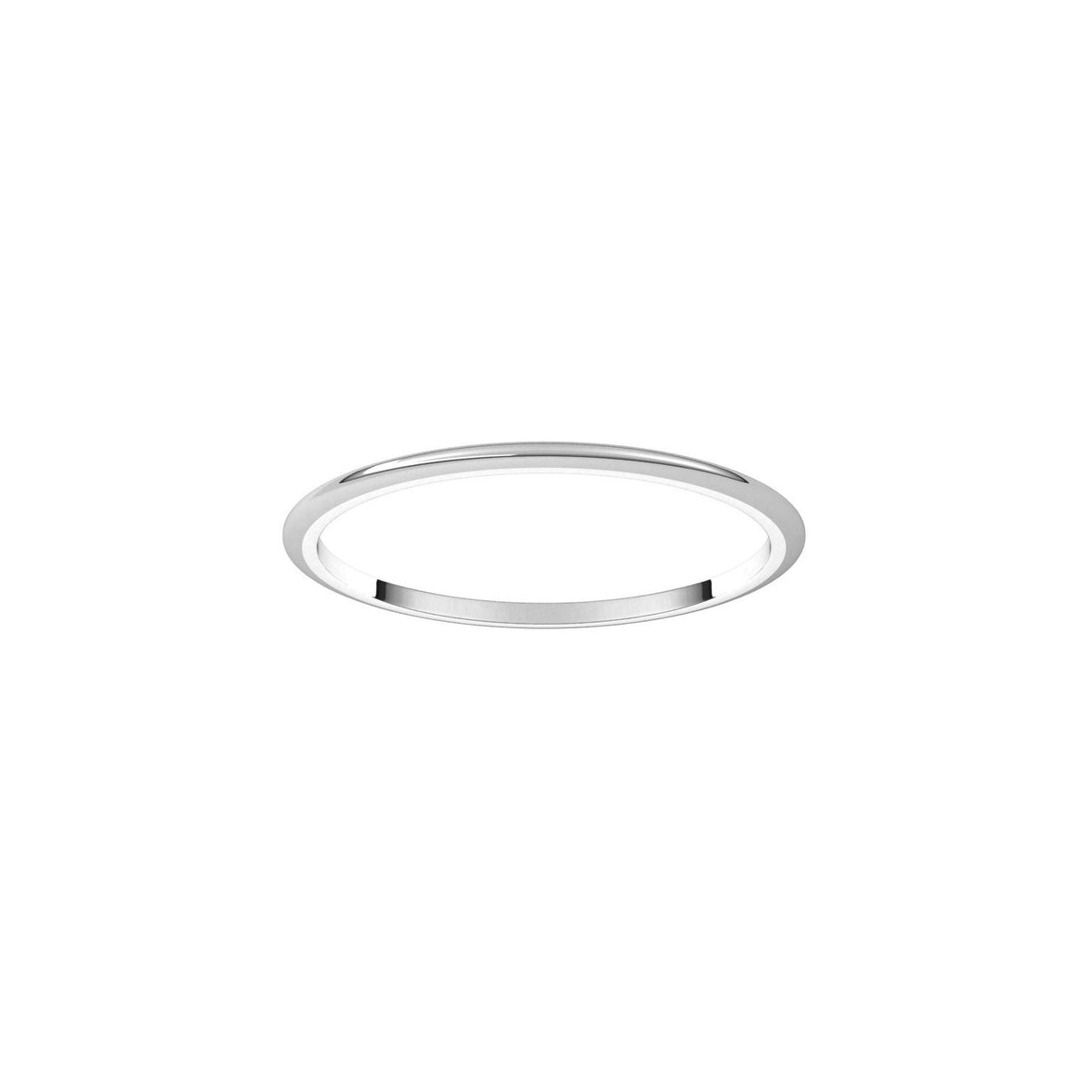 14K X1 White Gold Half Round Band