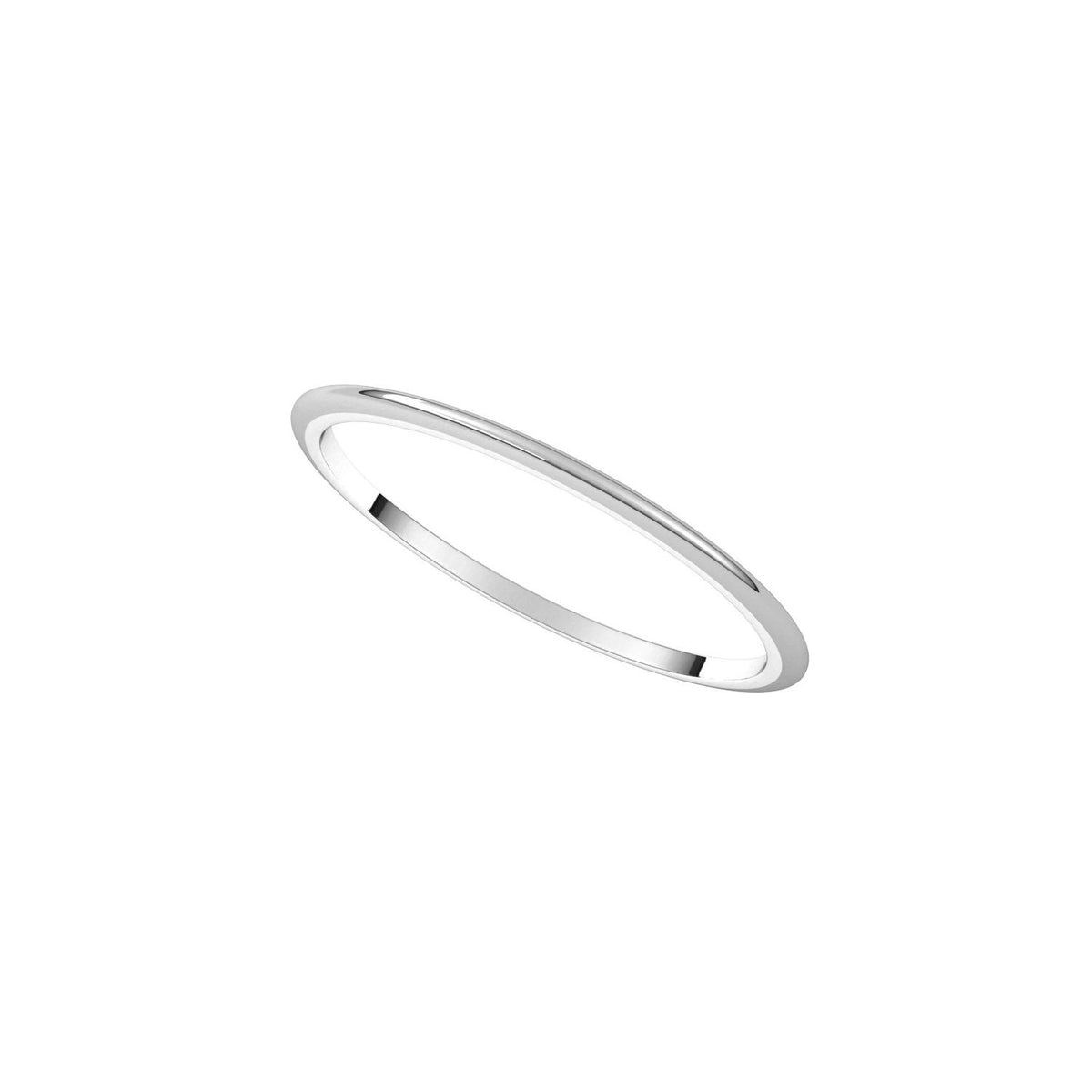 14K X1 White Gold Half Round Band