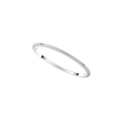 14K X1 White Gold Half Round Band