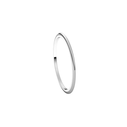 14K X1 White Gold Half Round Band