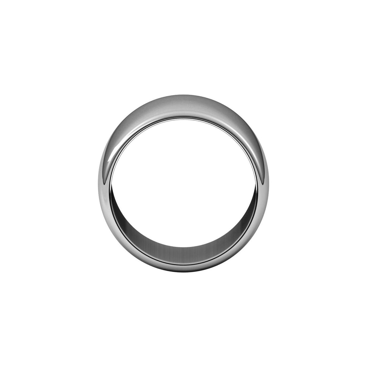 14K White Gold Half Round Band