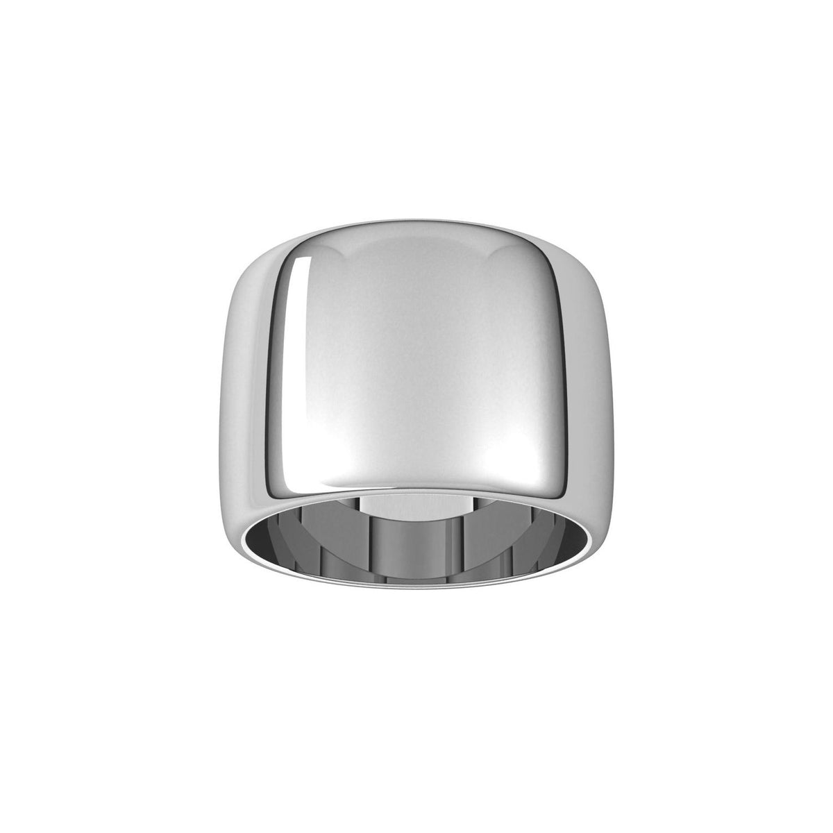 14K White Gold Half Round Band