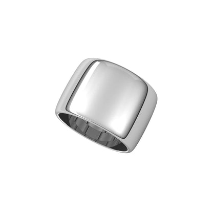 14K White Gold Half Round Band