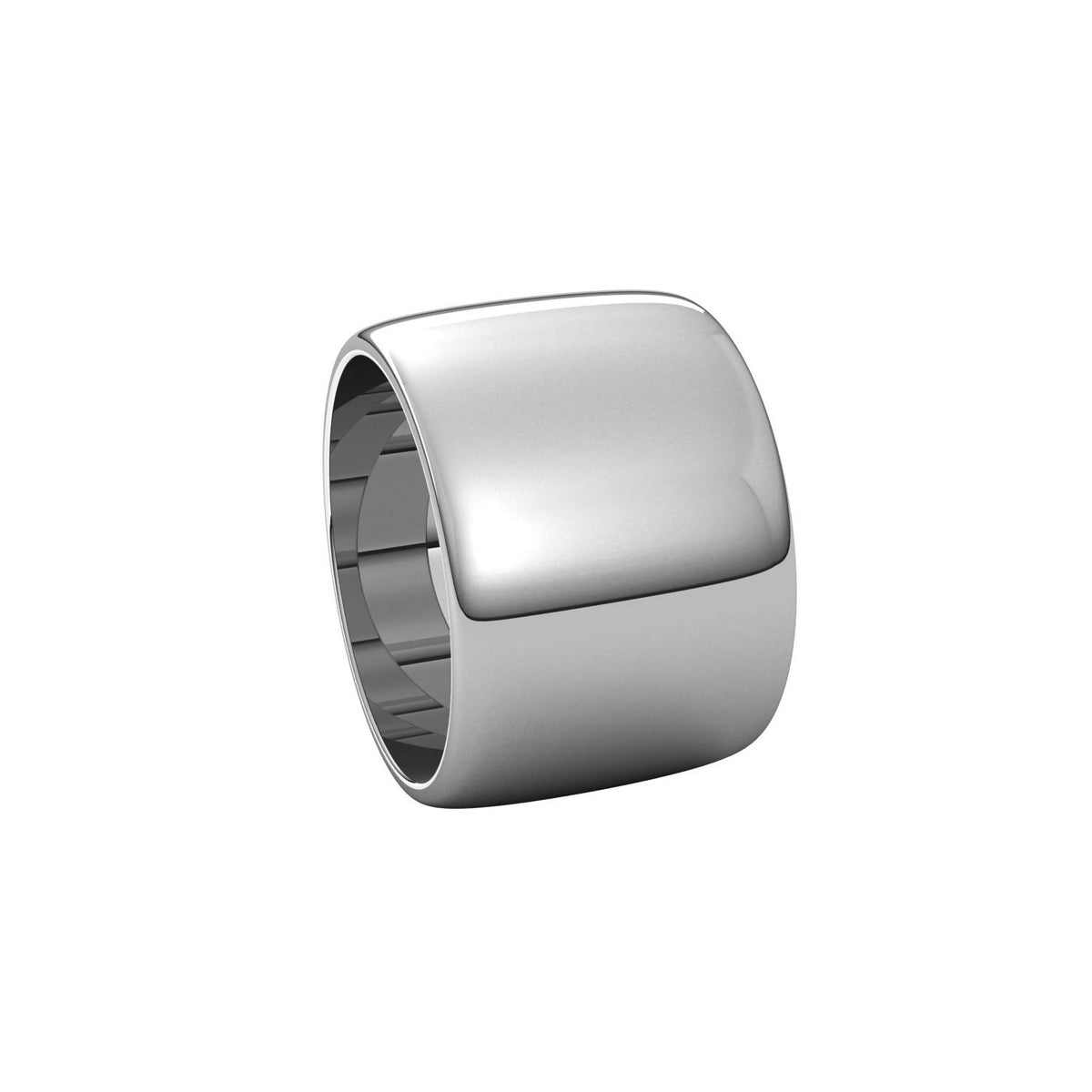 14K White Gold Half Round Band
