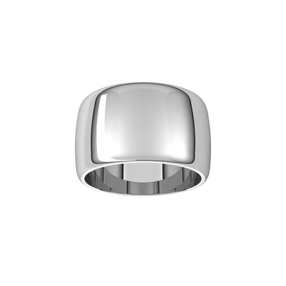 14K X1 White Gold Half Round Band